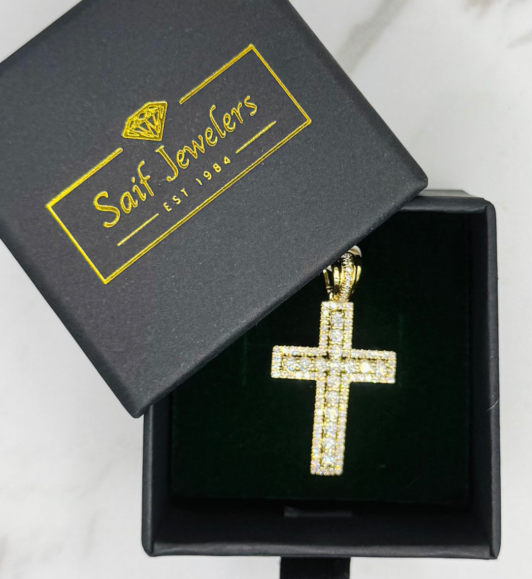 10K GOLD DIAMOND CROSS PENDANT