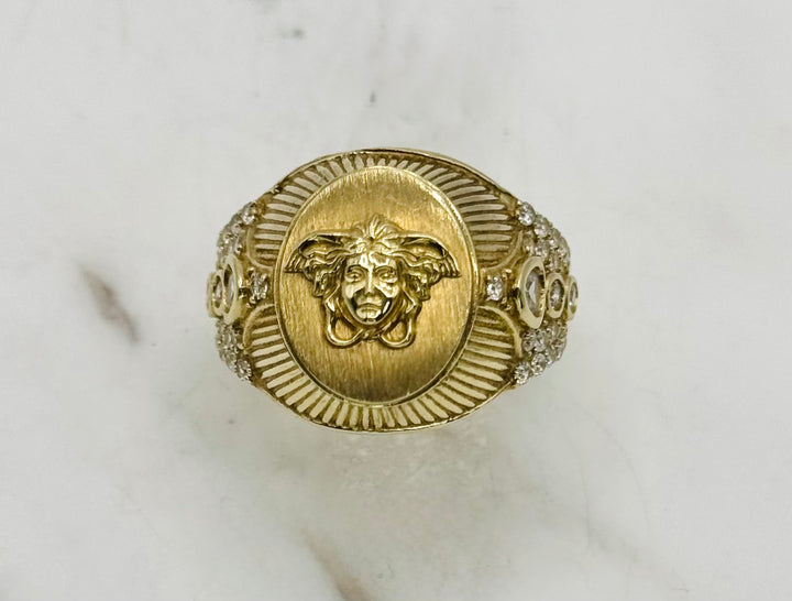 10K GOLD MEDUSA HEAD CZ RING