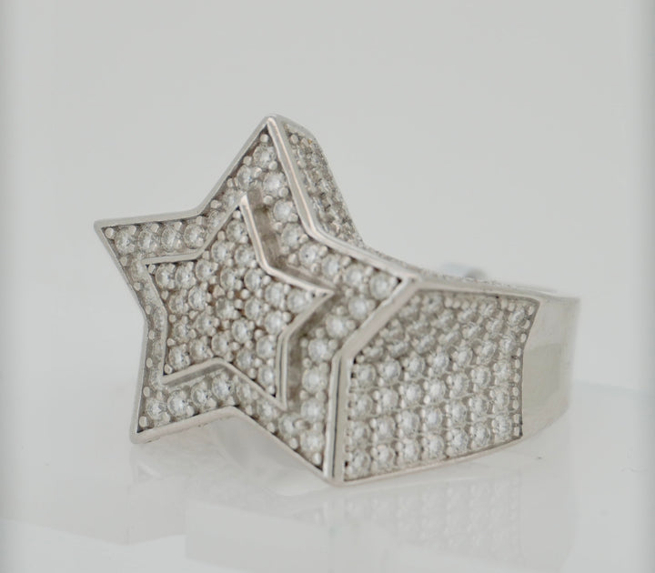 925 SILVER MOISSANITE  3.63 ctw STAR RING