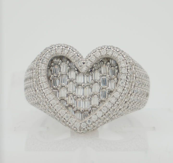 925 SILVER MOISSANITE 4.90ctw HEART RING