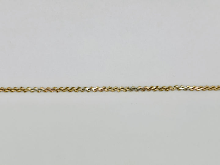 14K FANCY FRANCO SHAPED TRIO COLOR BRACELET
