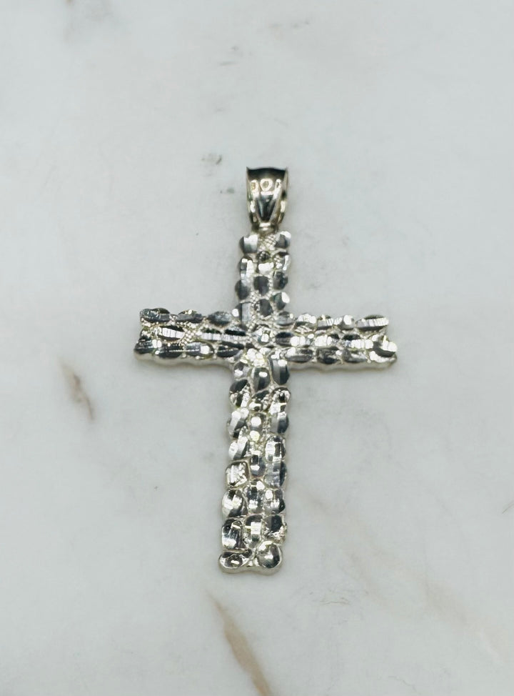 925 SILVER NUGGET CROSS PENDANT