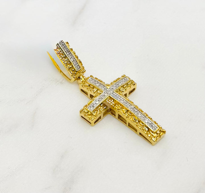 10K GOLD CROSS DIAMOND PENDANT