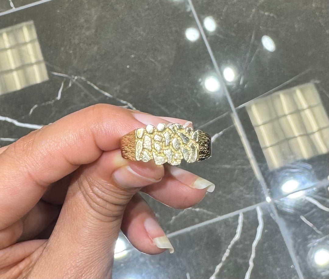10K Y/G NUGGET RING