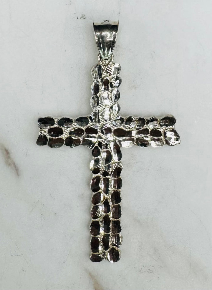 925 SILVER NUGGET CROSS PENDANT