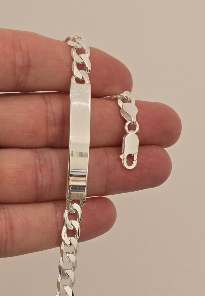 925 STERLING SILVER CUBAN ID BRACELET