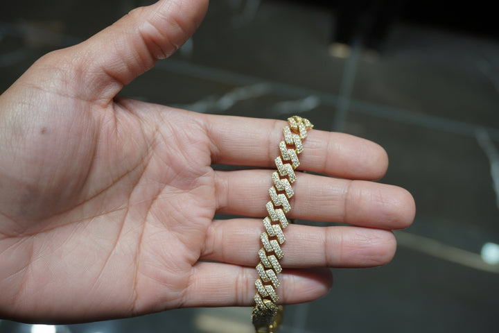 10K YELLOW GOLD MOISSANITE  MIAMI CUBAN  NECKLACE 11.77CTW