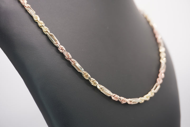 10K TRI COLOR GOLD MILANO CHAIN