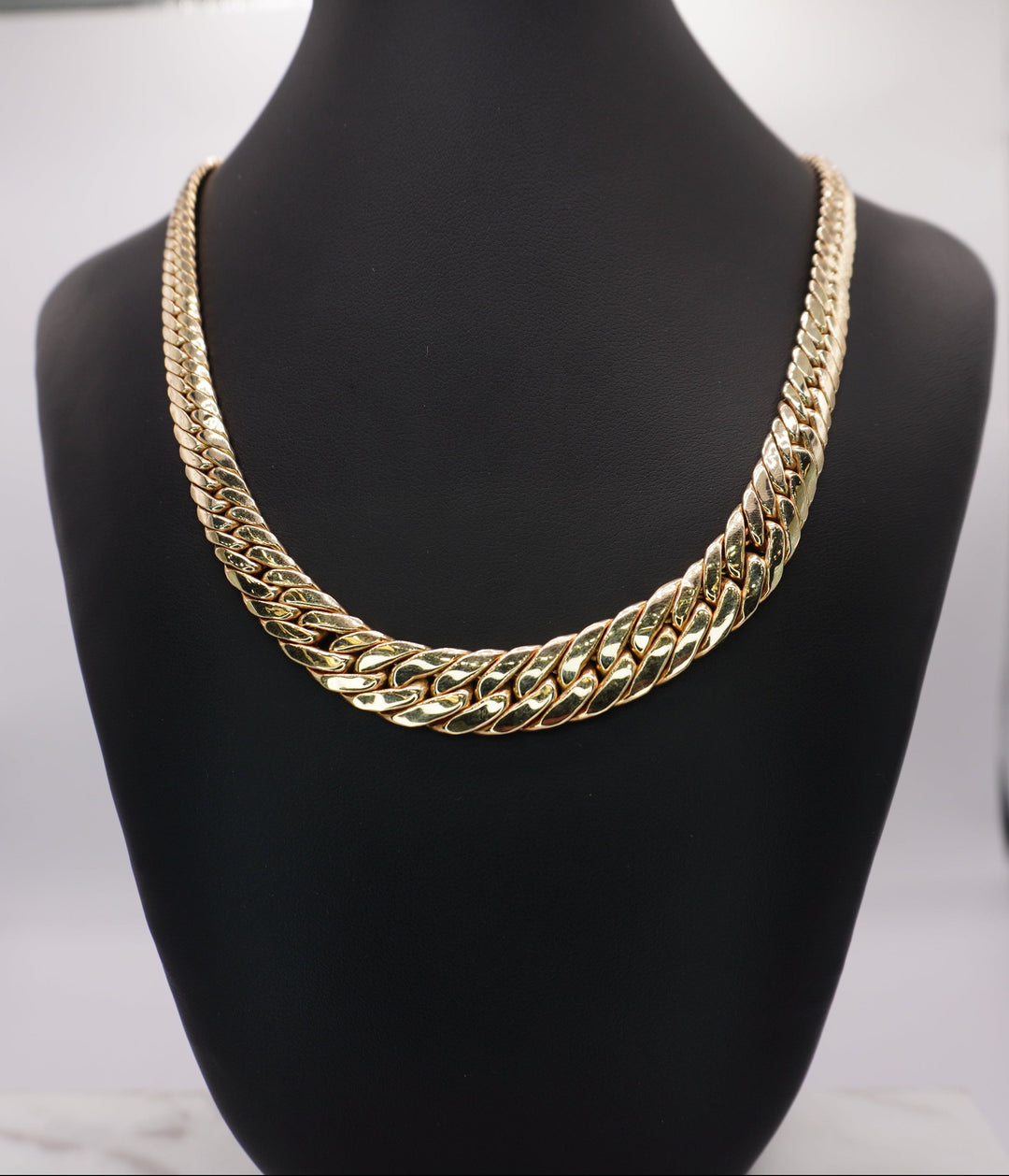 10K YELLOW GOLD DOUBLE CUBAN LINK NECKLACE