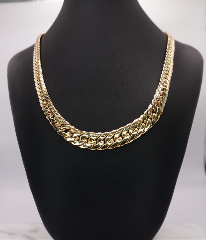 10K YELLOW GOLD DOUBLE CUBAN LINK NECKLACE