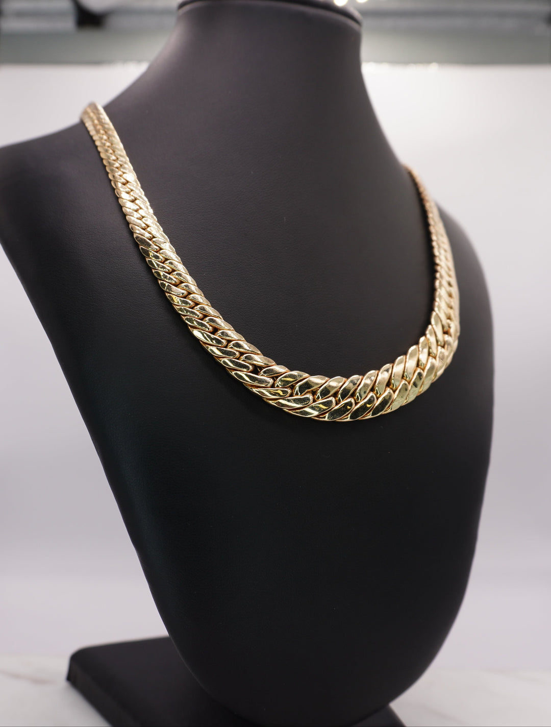 10K YELLOW GOLD DOUBLE CUBAN LINK NECKLACE