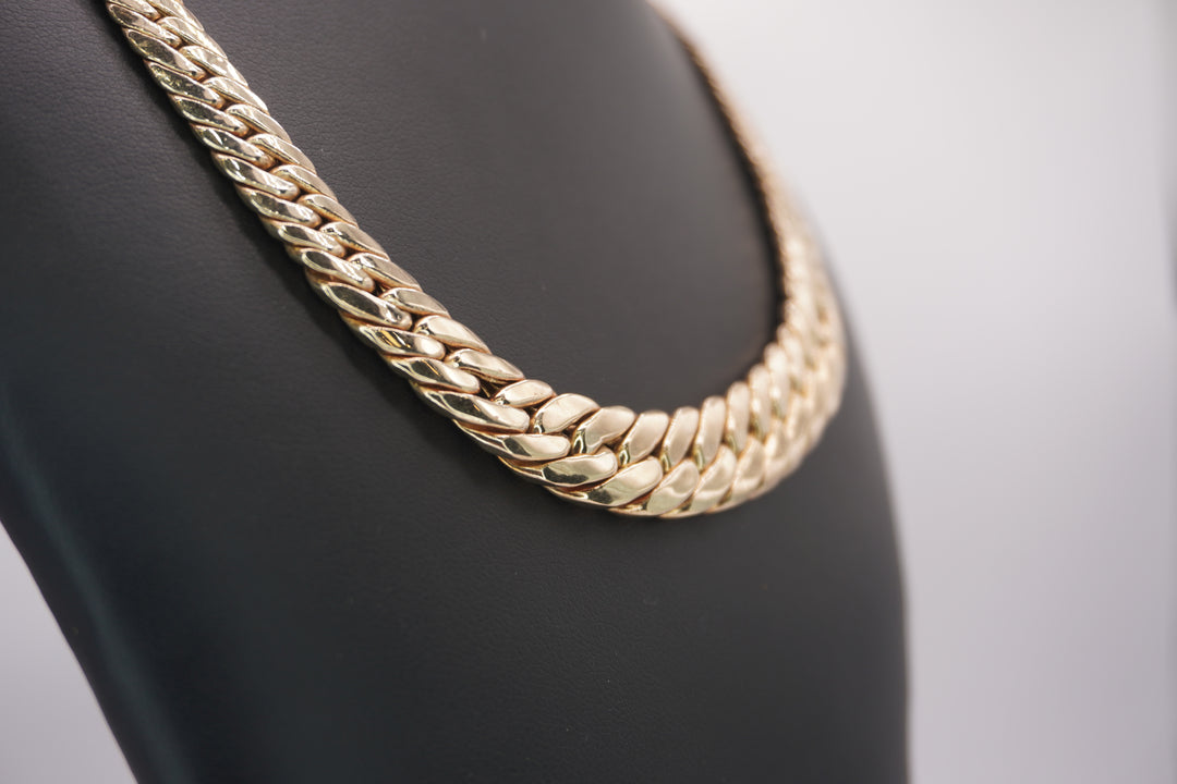 10K YELLOW GOLD DOUBLE CUBAN LINK NECKLACE