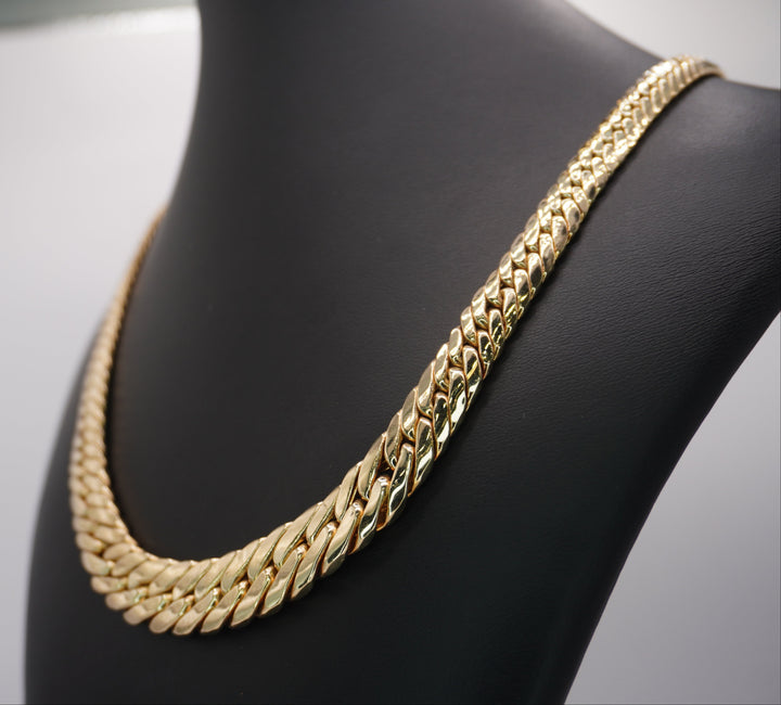 10K YELLOW GOLD DOUBLE CUBAN LINK NECKLACE