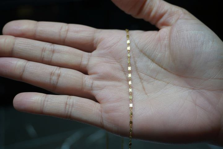 14K YELLOW GOLD MIRROR CHAIN