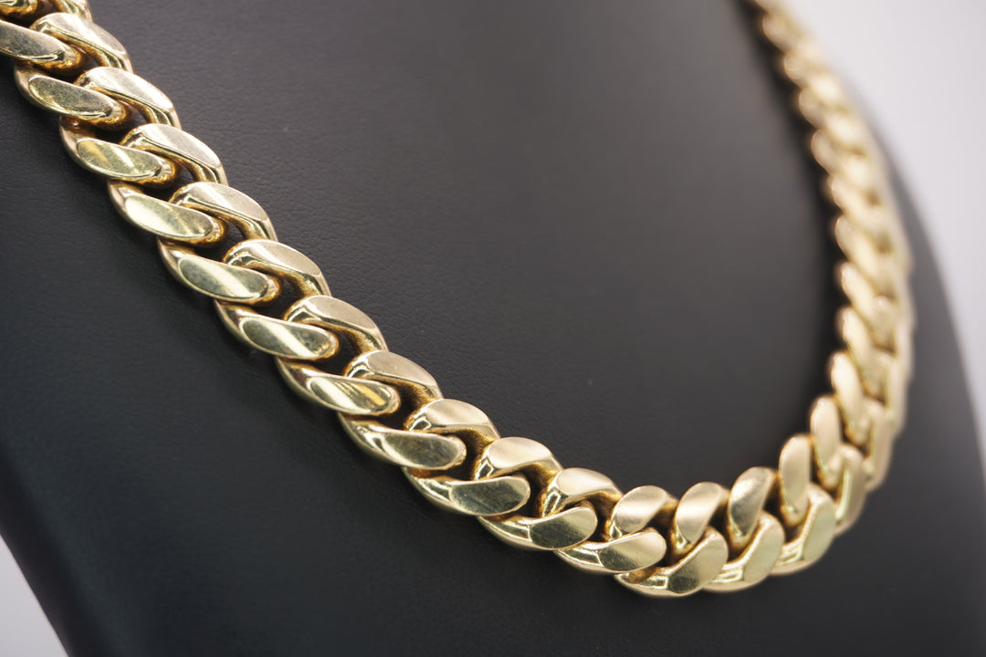 10K YELLOW GOLD SOLID CUBAN CHAIN