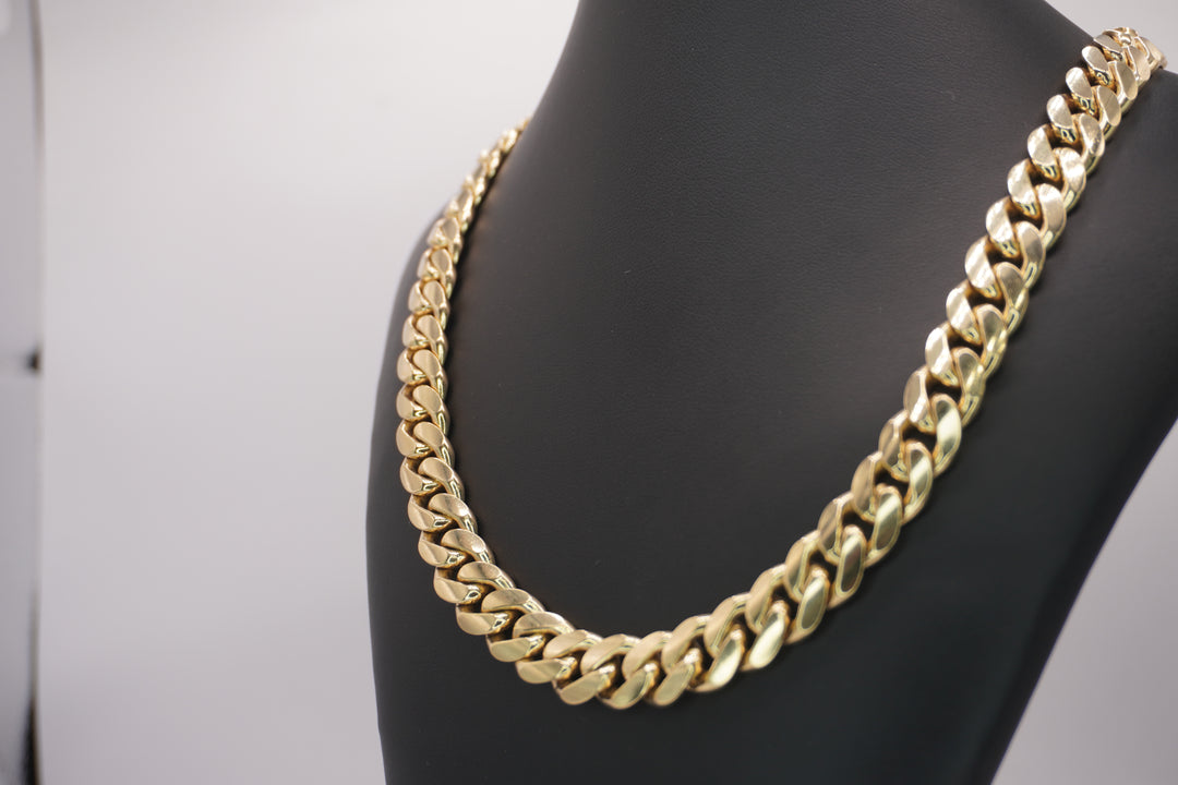 10K YELLOW GOLD SOLID CUBAN CHAIN