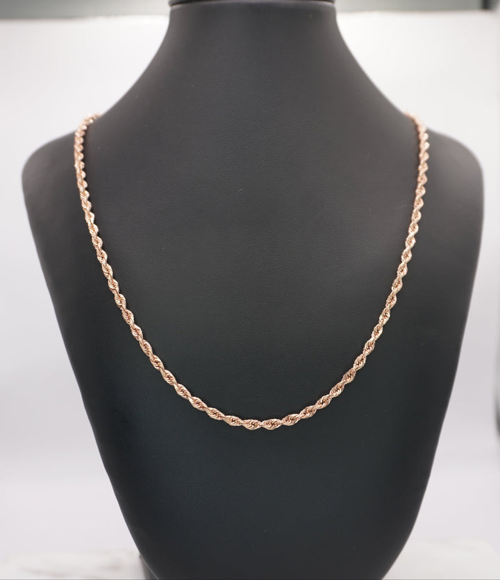 10K ROSE GOLD SOLID ROPE CHAIN