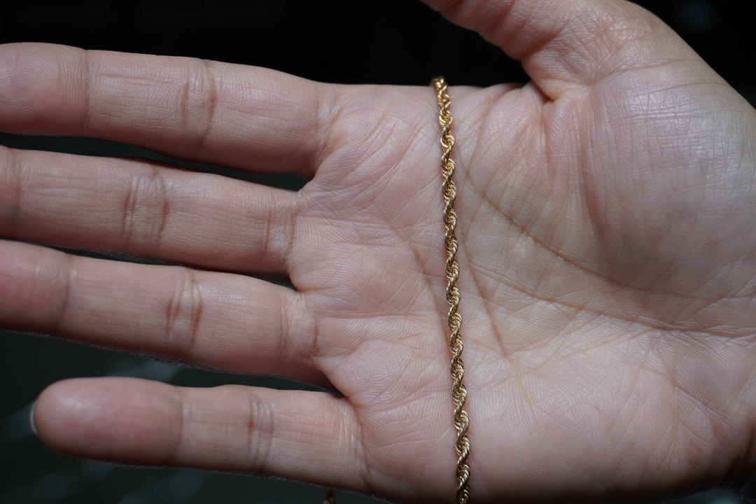 10K ROSE GOLD SOLID ROPE CHAIN