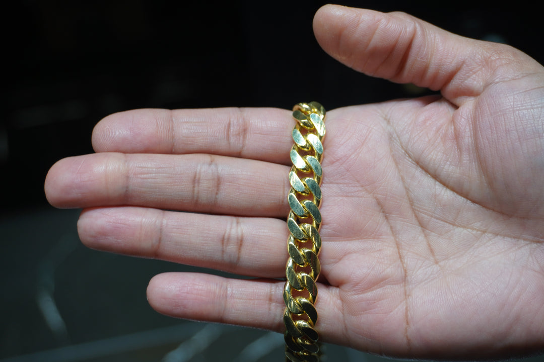 10K YELLOW GOLD SOLID CUBAN CHAIN