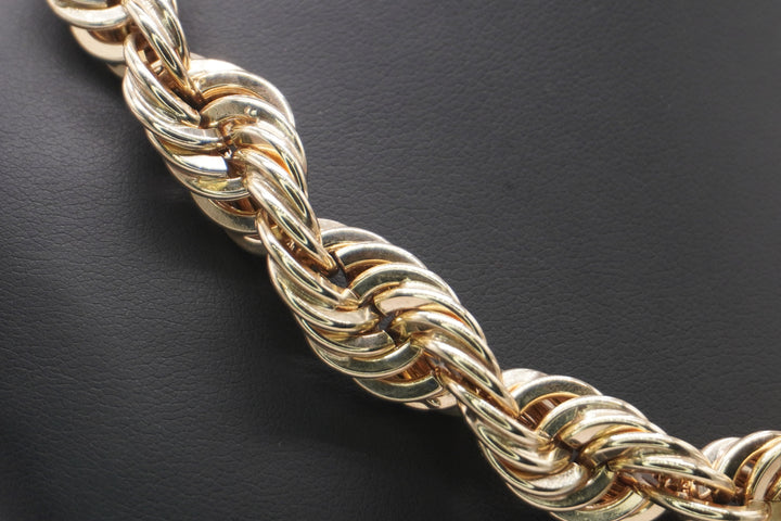 10K YELLOW GOLD HOLLOW ROPE CHAIN 12MM