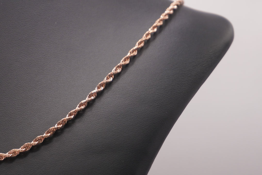 10K ROSE GOLD SOLID ROPE CHAIN