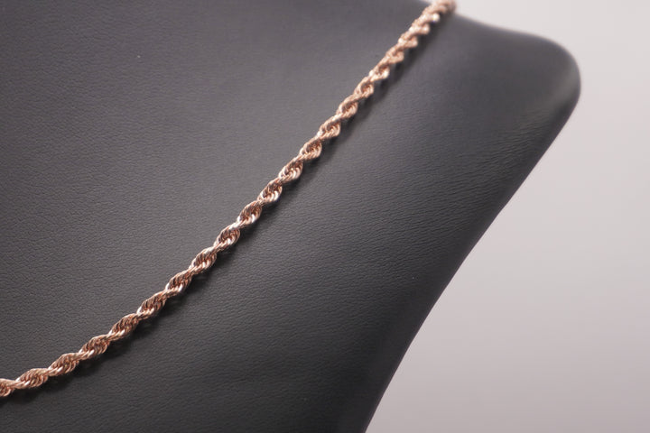 10K ROSE GOLD SOLID ROPE CHAIN