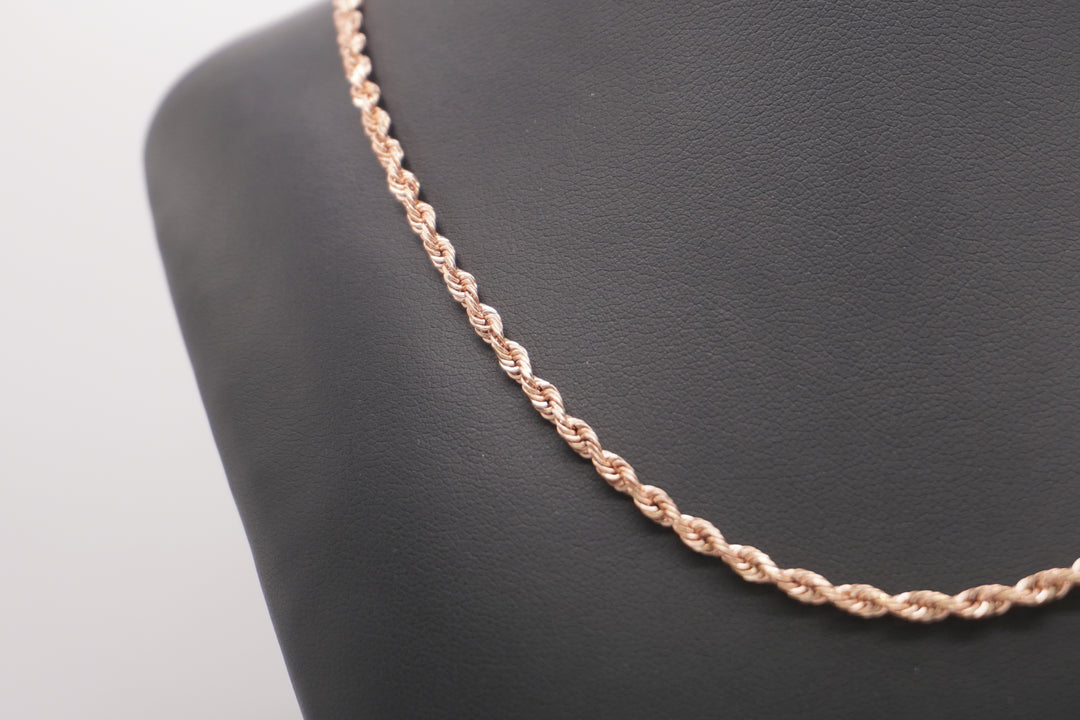 10K ROSE GOLD SOLID ROPE CHAIN