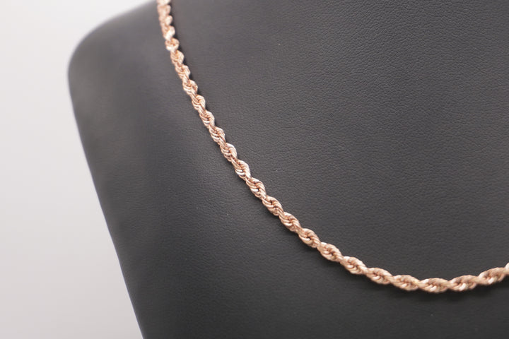 10K ROSE GOLD SOLID ROPE CHAIN