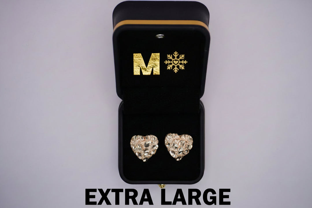 GOLD HEART NUGGET EARRING