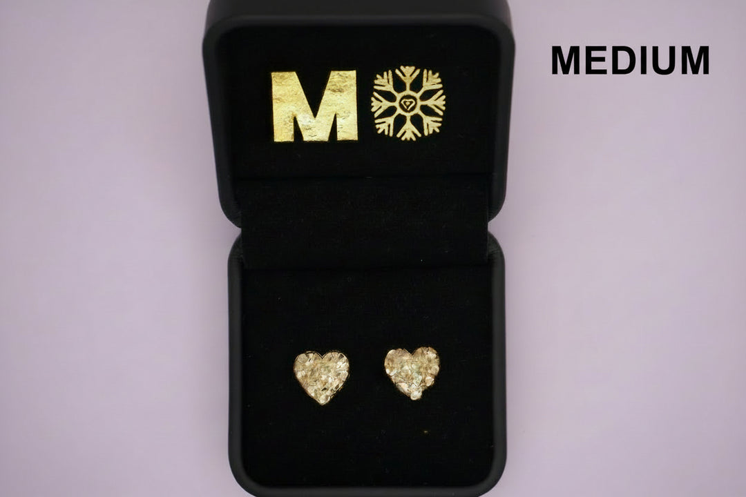 GOLD HEART NUGGET EARRING