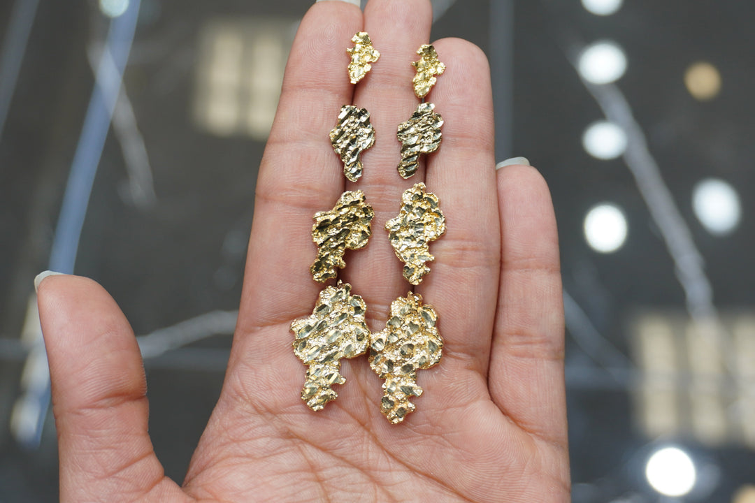 GOLD NUGGET EARRINGS