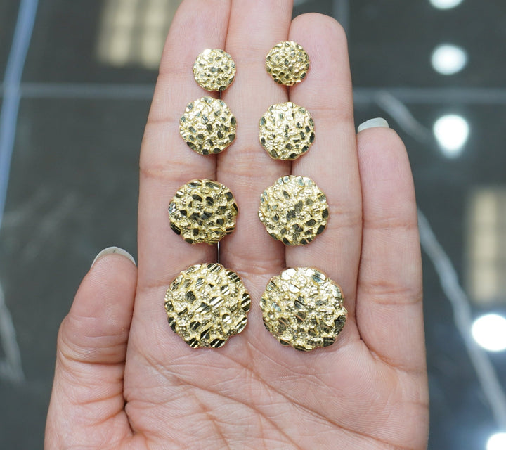 GOLD NUGGET TURTLE EARRINGS