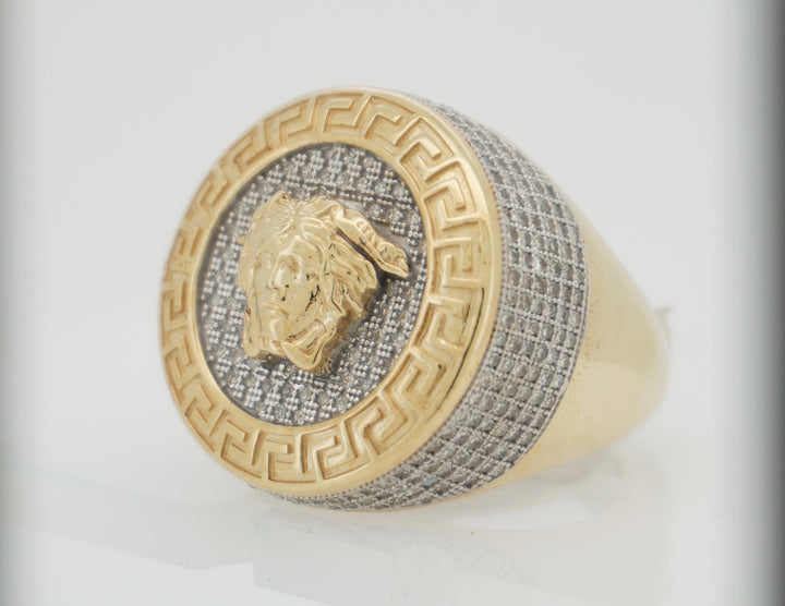10K YELLOW GOLD 1.25 CTW  DIAMOND MEDUSA HEAD RING