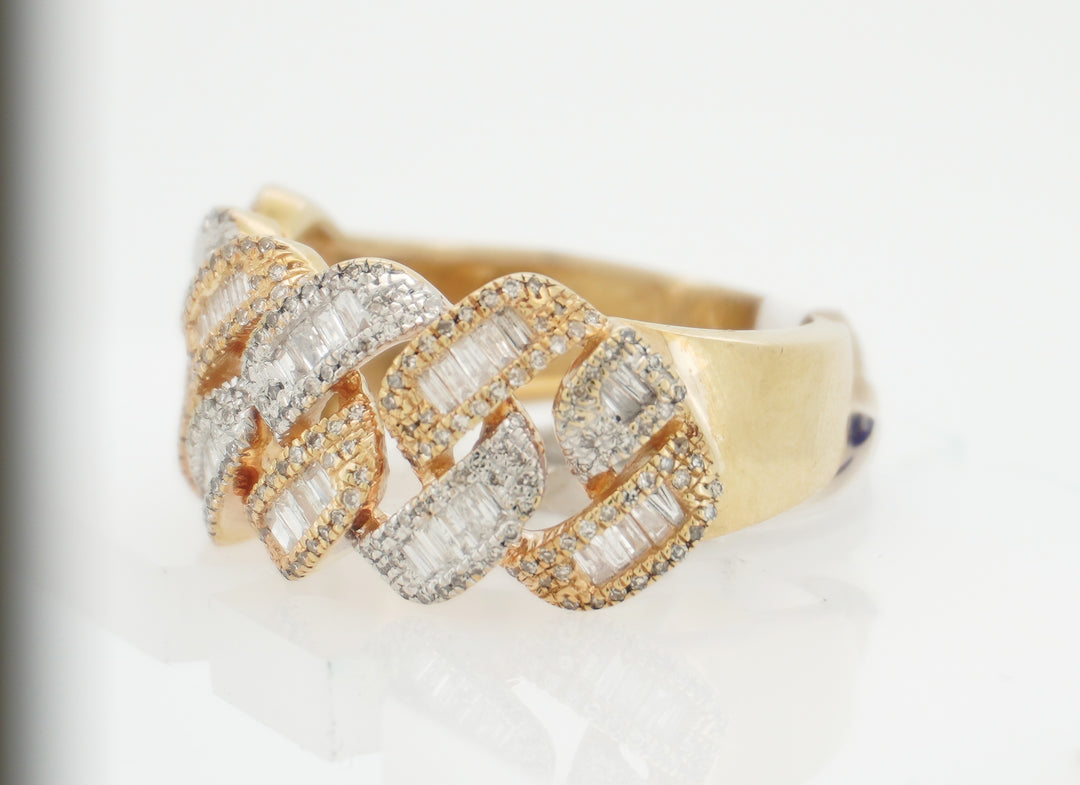 10KY 1.00CTW DIAMOND MIAMI CUBAN MENS RING