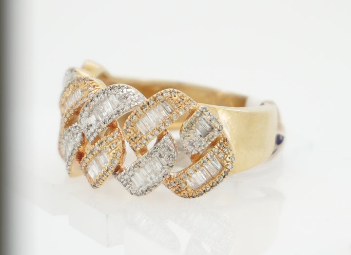 10KY 1.00CTW DIAMOND MIAMI CUBAN MENS RING