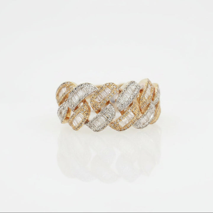 10KY 1.00CTW DIAMOND MIAMI CUBAN MENS RING