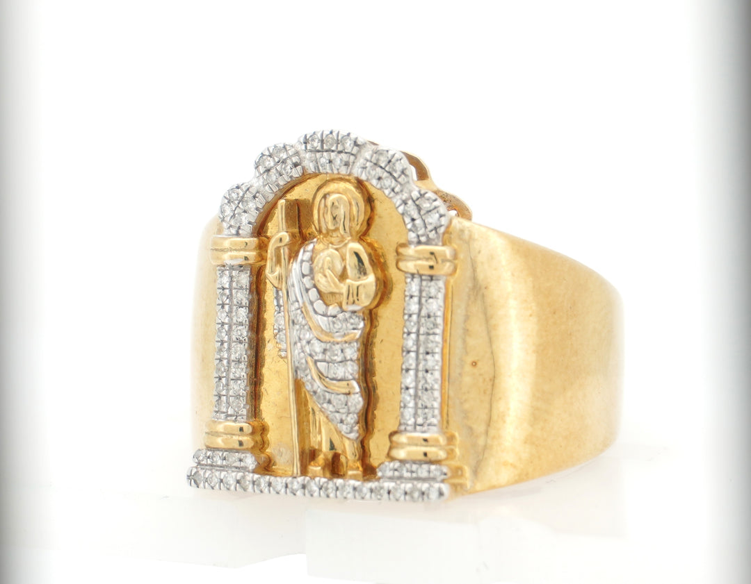 10K YELLOW GOLD 0.23CTW  SAINT JUDE DIAMOND RING