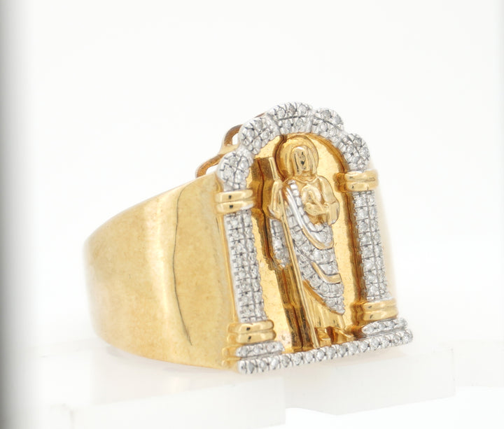 10K YELLOW GOLD 0.23CTW  SAINT JUDE DIAMOND RING