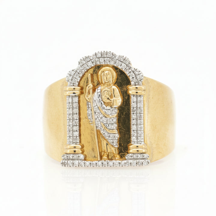 10K YELLOW GOLD 0.23CTW  SAINT JUDE DIAMOND RING