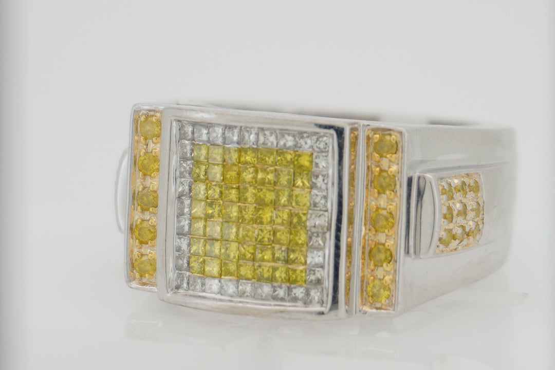 14K W/G 1.50CTW DIAMOND MENS RING