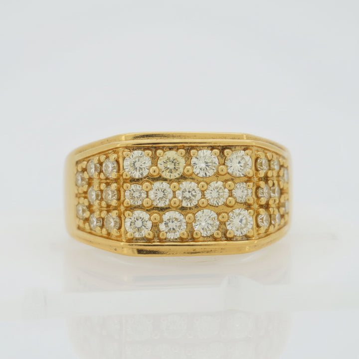 10KT Y/G 1.47CTW DIAMOND MENS RING
