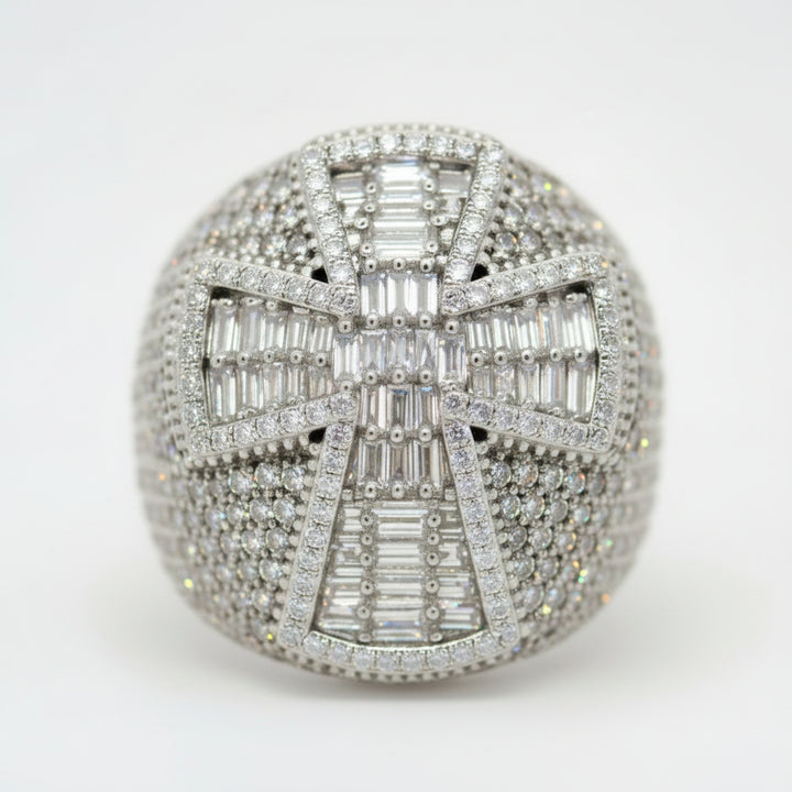925 MOISSANITE CROSS RING