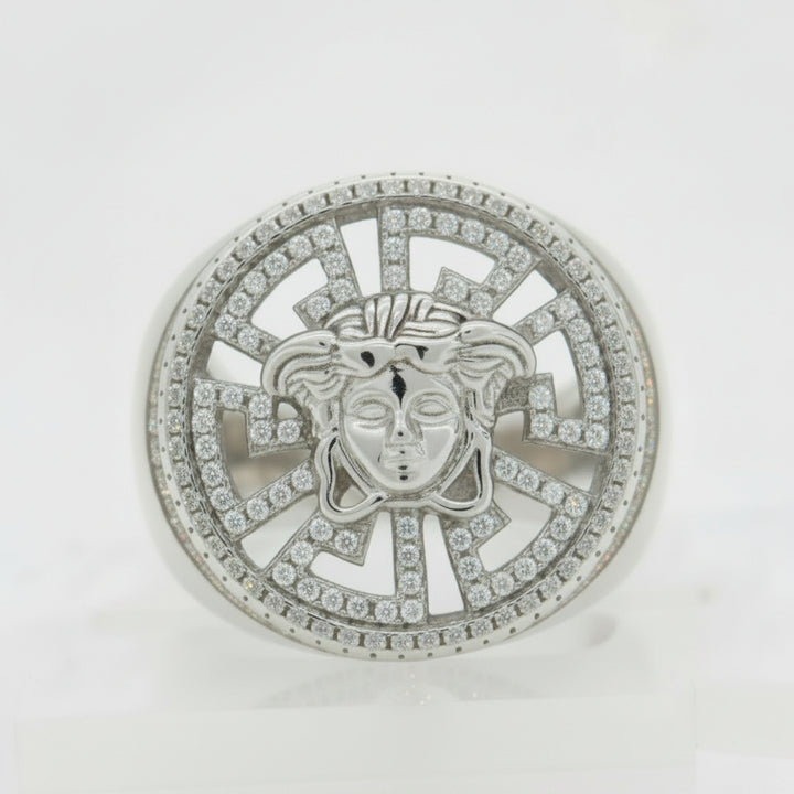 925 SILVER MOISSANITE MEDUSA HEAD 1.87CTW RING
