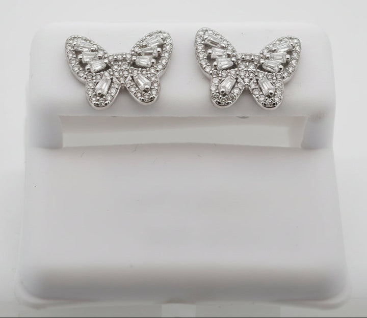 925 SILVER MOISSANITE BUTTERFLY 1.06CTW EARRINGS