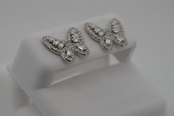 925 SILVER MOISSANITE BUTTERFLY 1.06CTW EARRINGS