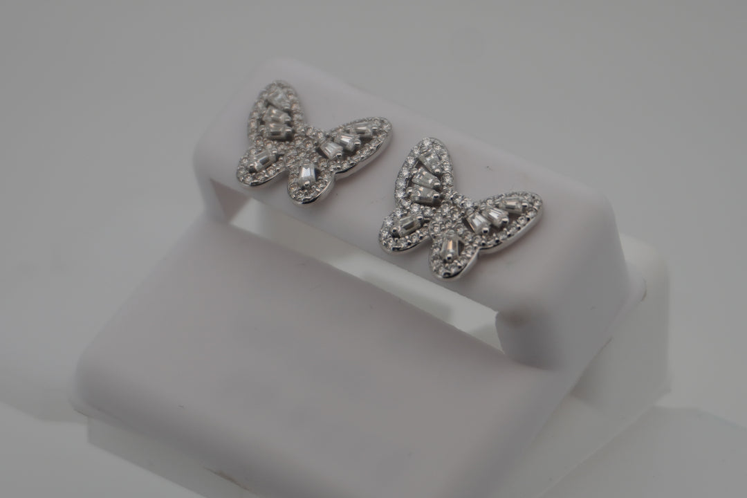 925 SILVER MOISSANITE BUTTERFLY 1.06CTW EARRINGS