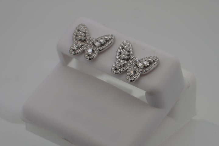 925 SILVER MOISSANITE BUTTERFLY 1.06CTW EARRINGS