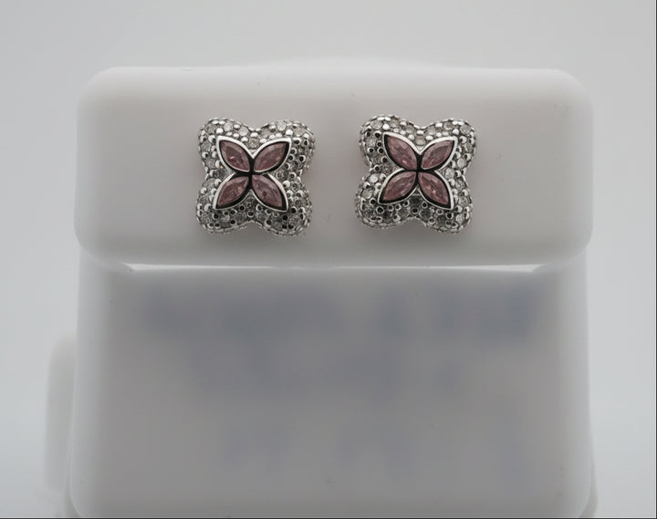925 SILVER MOISSANITE FLOWER 0.54CTW EARRINGS