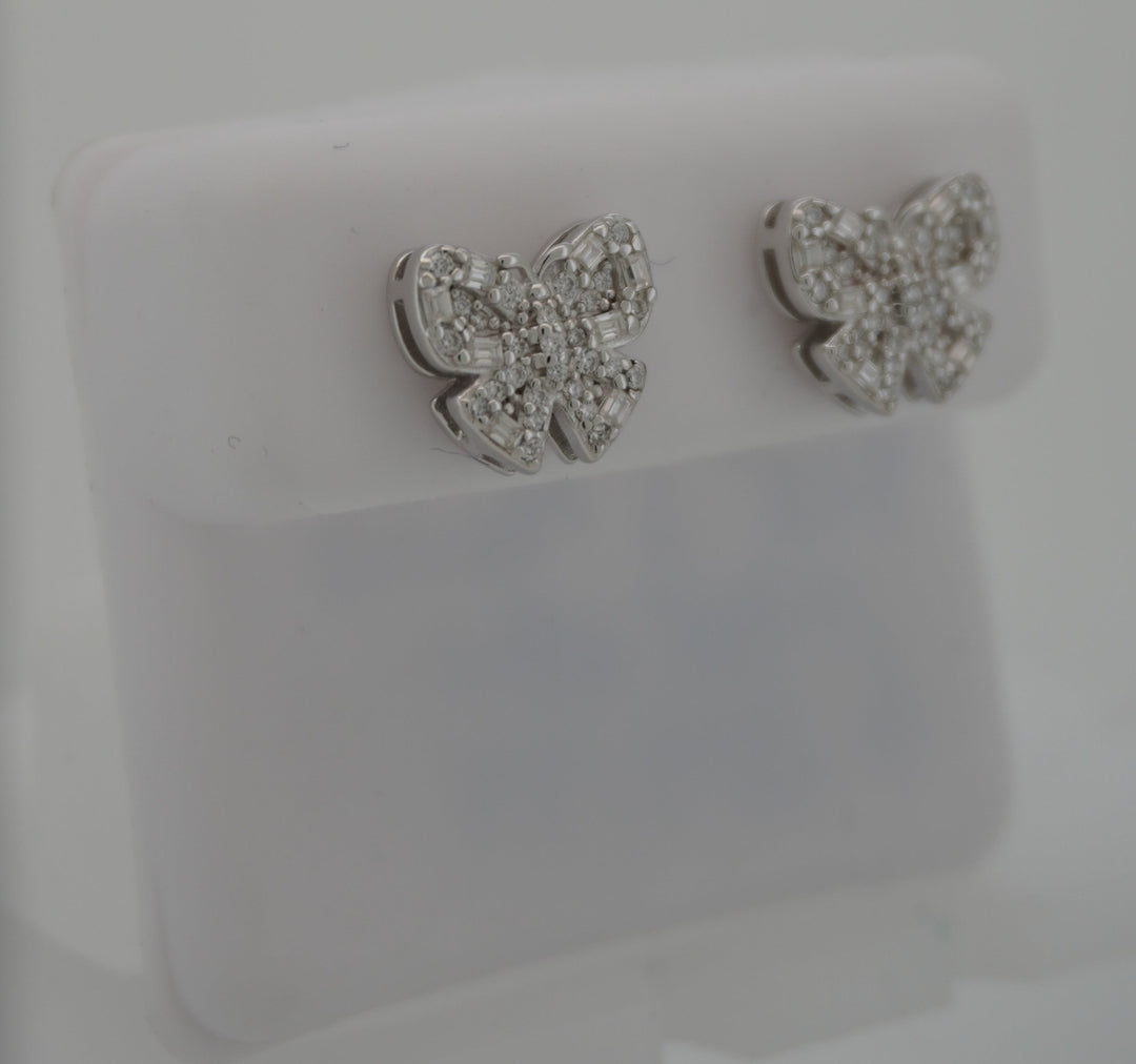 925 SILVER MOISSANITE BUTTERFLY 0.45CTW EARRINGS