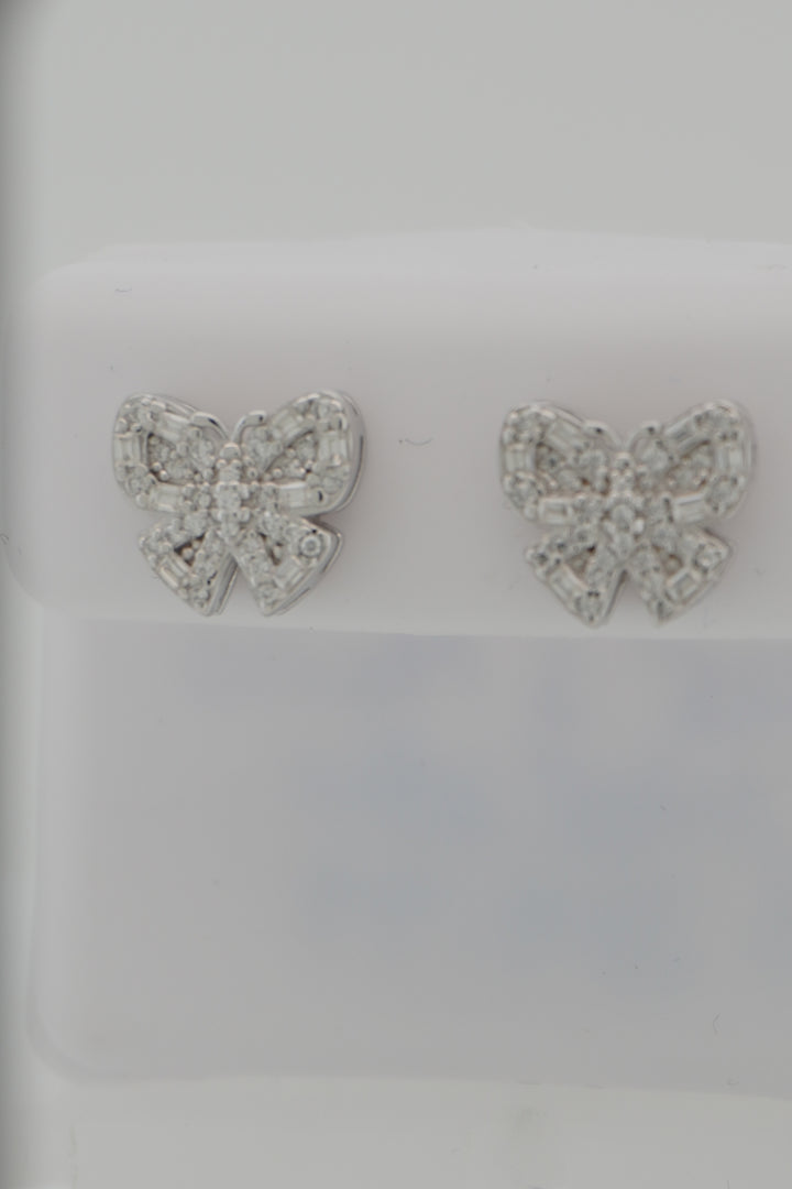 925 SILVER MOISSANITE BUTTERFLY 0.45CTW EARRINGS